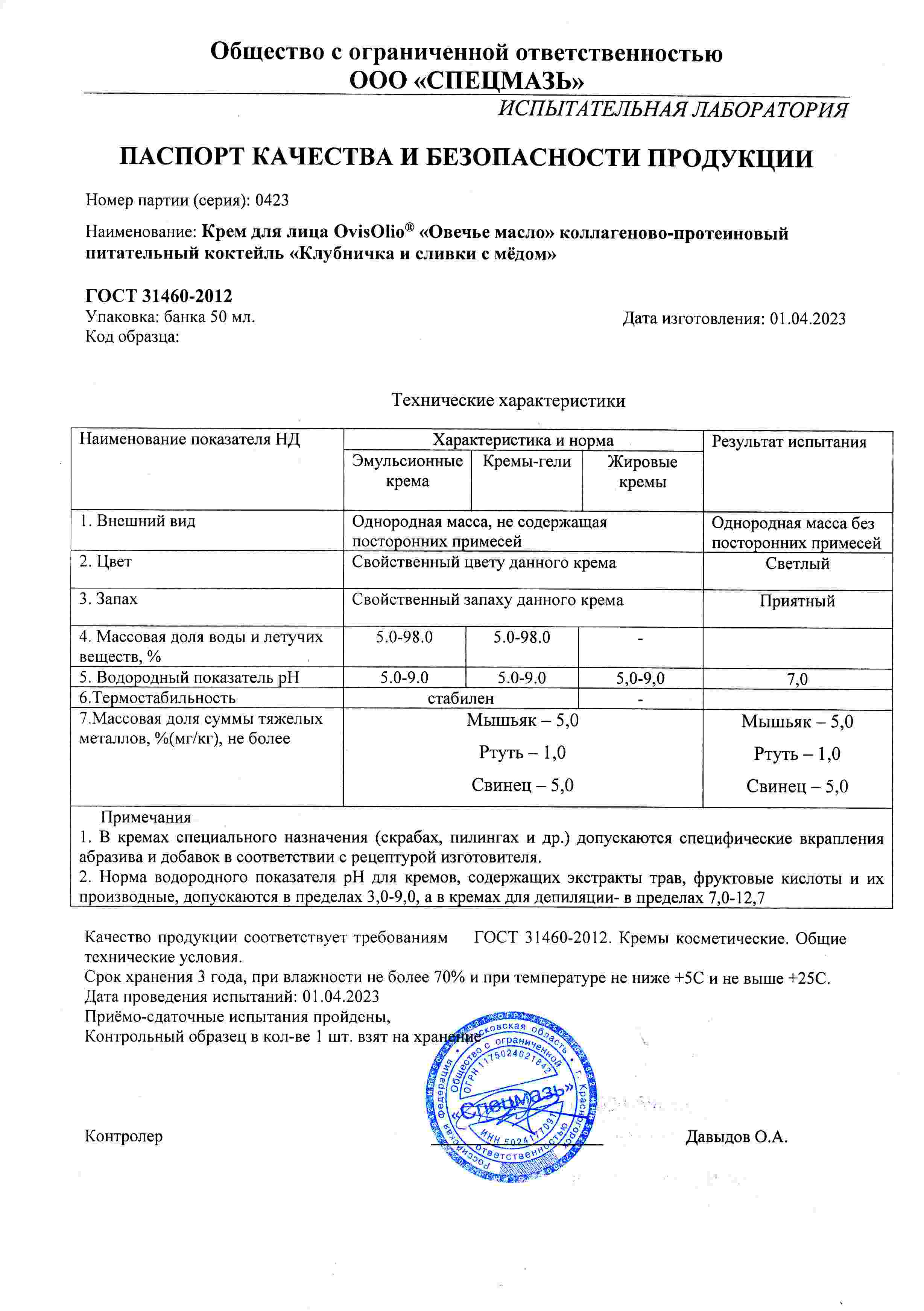 Паспорт №042023